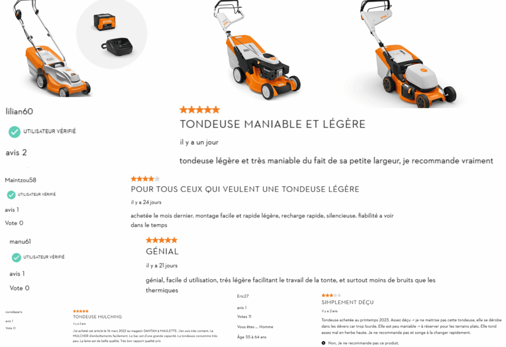 avis des clients sur la tondeuse Stihl