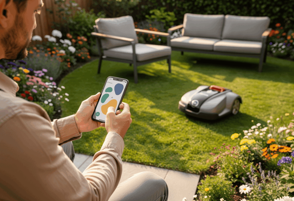 Contrôle du robot tondeuse via smartphone