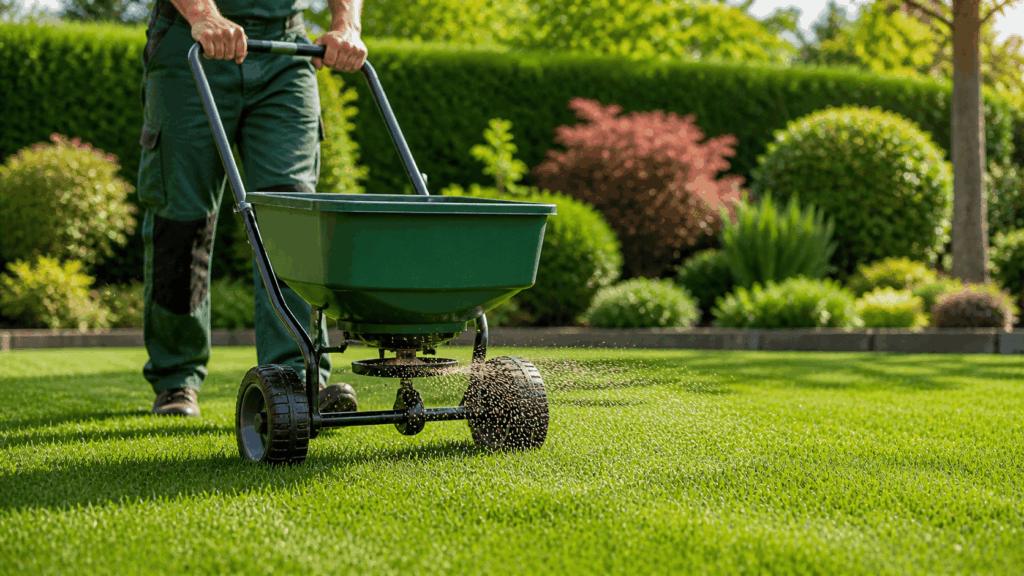 Entretien de pelouse dans le jardin