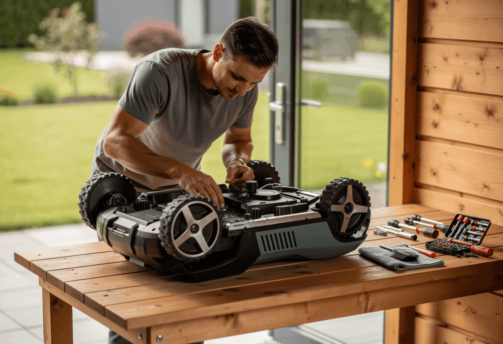 Inspection et entretien d’un robot tondeuse