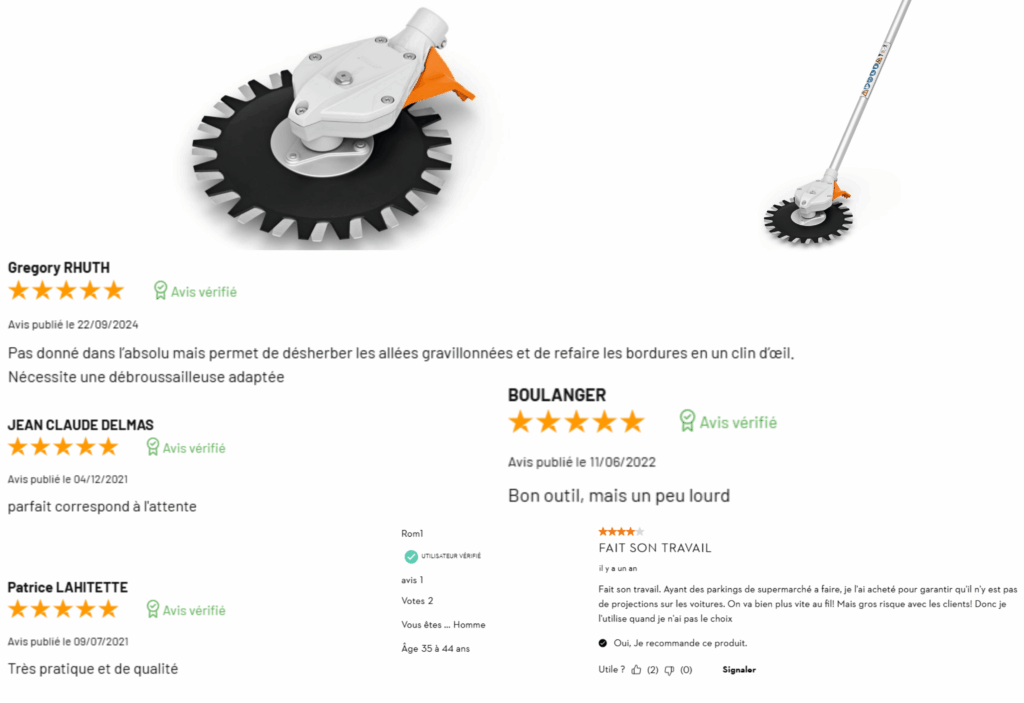 avis des clients sur le réciprocateur stihl