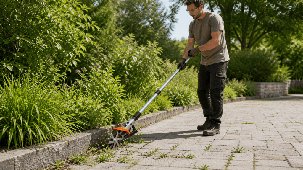 un homme utlisant son réciprocateur stihl