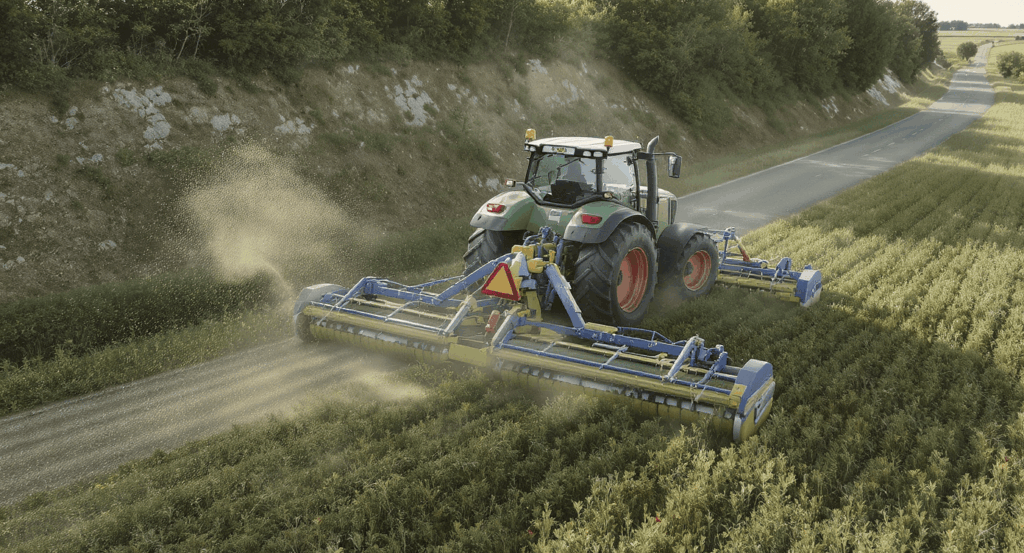 Broyeur d'accotement en action