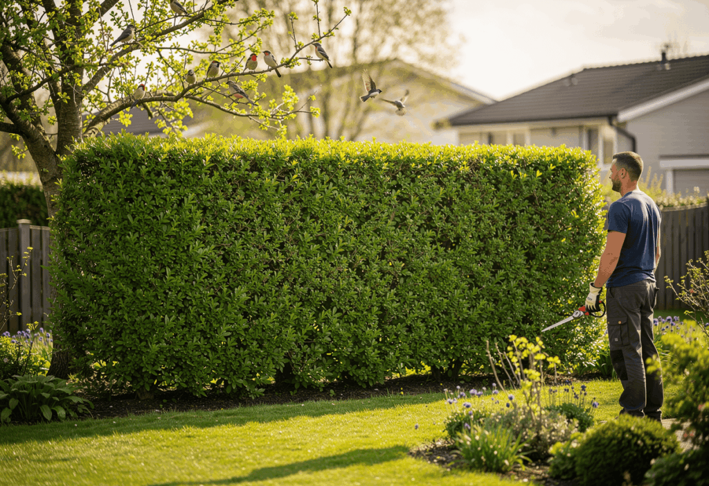 Une haie bien entretenue dans un jardin