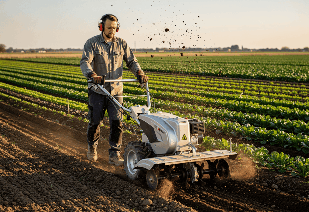 Utilisation d'un motoculteur professionnel