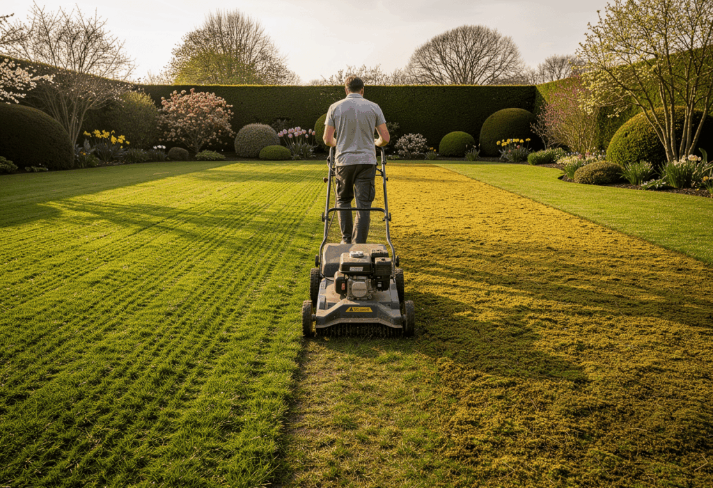 Utilisation d'un scarificateur thermique dans un jardin