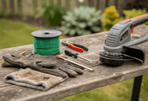 Le matériel à préparer avant de changer le fil d'une débroussailleuse