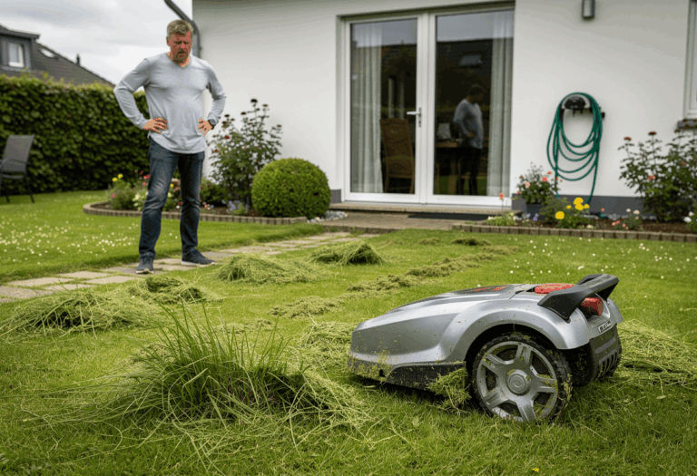 Robot tondeuse laissant une coupe irrégulière