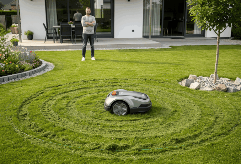 mon robot tondeuse tourne en rond