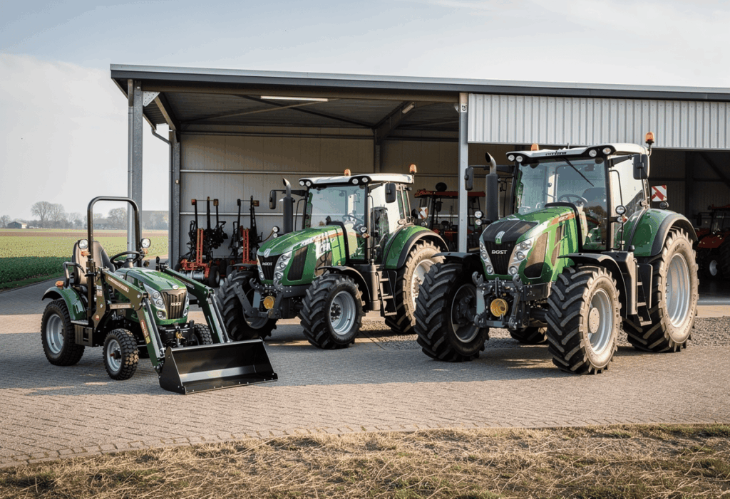 Différents modèles de tracteurs neufs